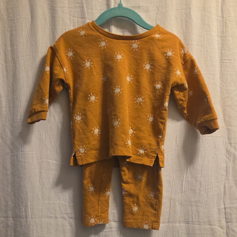 George Infant Matching Set in Orange with Sun Pattern